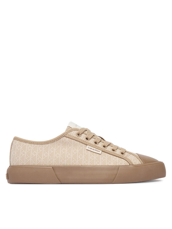 Calvin Klein Кецове Calvin Klein Vulc Low Laceup Aop Canvas HW0HW03142 Бежов