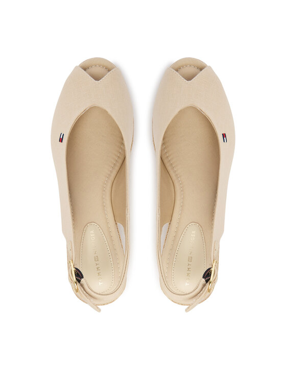 Tommy Hilfiger Espadrile Tommy Hilfiger Mid Wedge Espad Slingback FW0FW09228 Bej