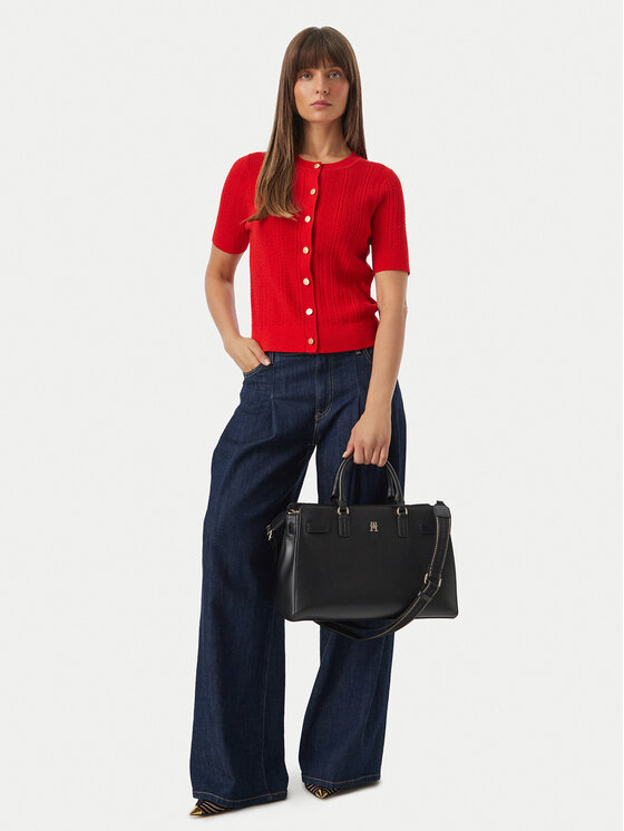 Tommy Hilfiger Kabelka Tommy Hilfiger Th Joy Satchel AW0AW19067 Černá