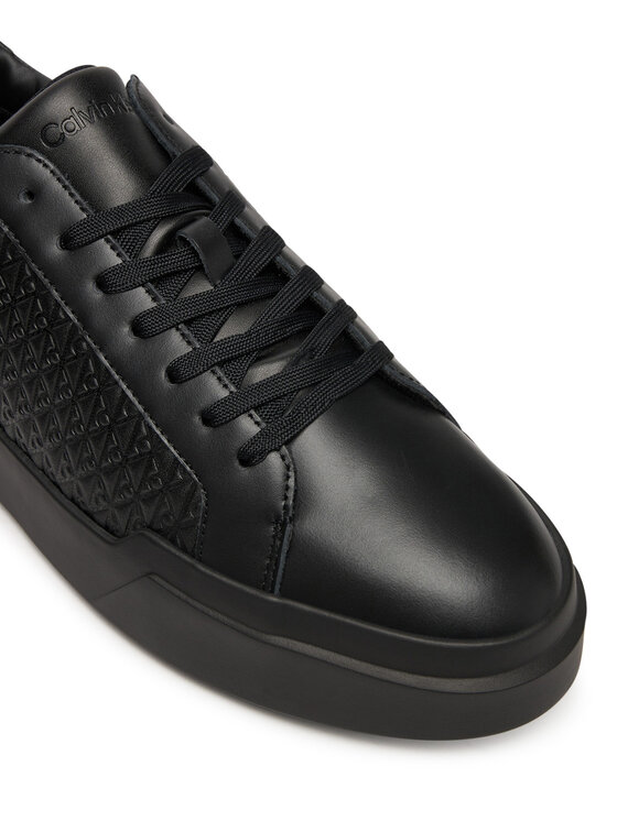 Calvin Klein Laisvalaikio batai Calvin Klein Chunky Cupsole Laceup Lth Aop YM0YM01383 Juoda