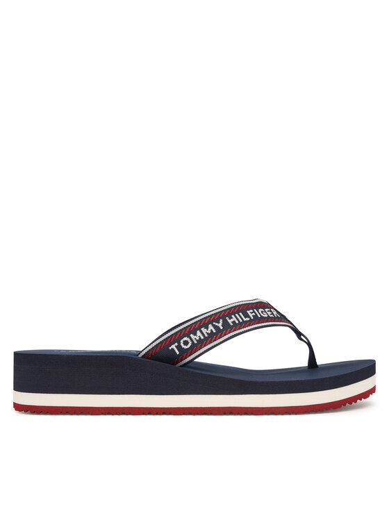 Tommy Hilfiger Flip flop Tommy Hilfiger Th Corporate Wedge Summer Sandal FW0FW09695 Bleumarin