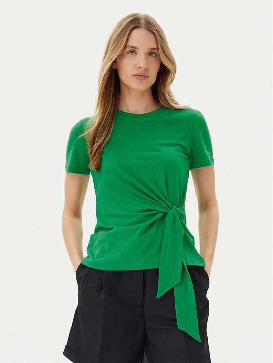 Tommy Hilfiger Tommy Hilfiger Majica WW0WW44559 Zelena Regular Fit