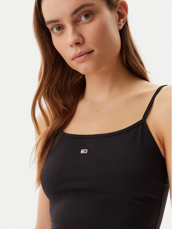 Tommy Jeans Tommy Jeans Marškinėliai Essential DW0DW20675 Juoda Slim Fit