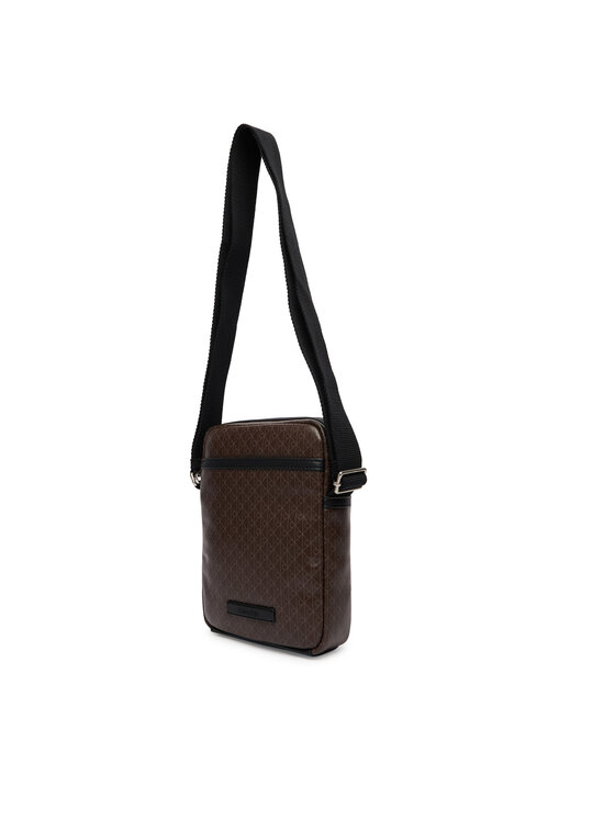 Calvin Klein Torbica za okrog pasu Calvin Klein Emblem Aop Coated Slim Reporter LV04D3334G Rjava