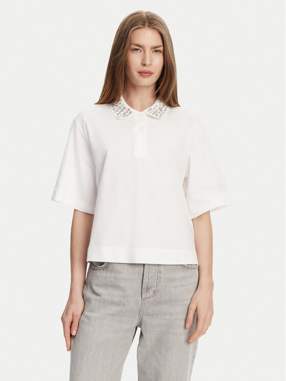 Marella Marella Поло Gonzaga 2513951014 Білий Relaxed Fit