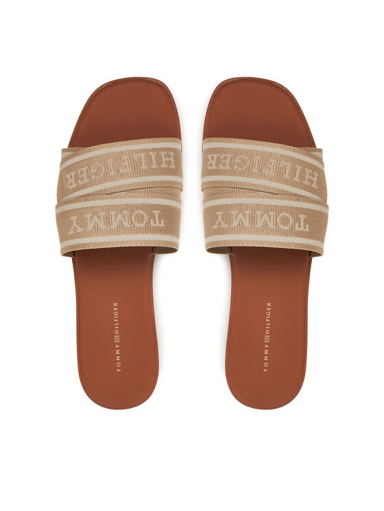 Tommy Hilfiger Šlepetės Tommy Hilfiger Webbing Mule FW0FW08421 Smėlio