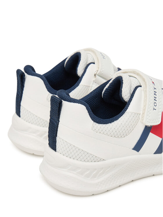 Tommy Hilfiger Laisvalaikio batai Tommy Hilfiger Flag Low Cut Lace-Up/Velcro T1X9-34369-1843 M Balta