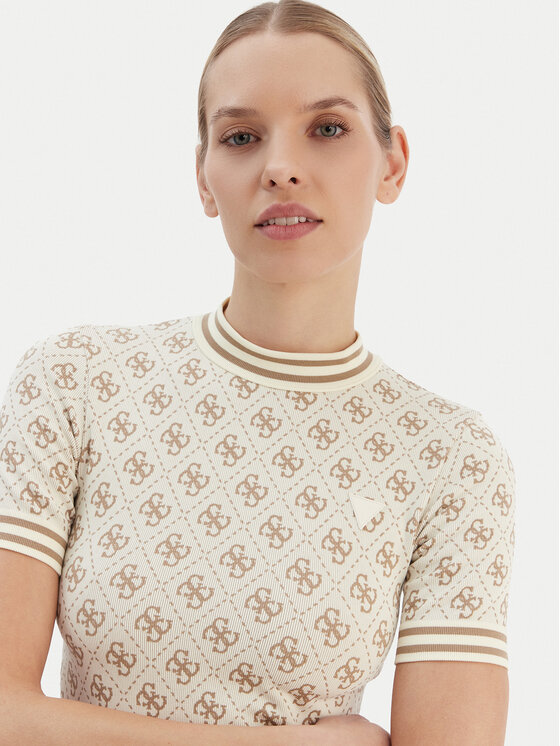 Guess Guess T-shirt V5BP07 K2000 Beige chiaro Slim Fit