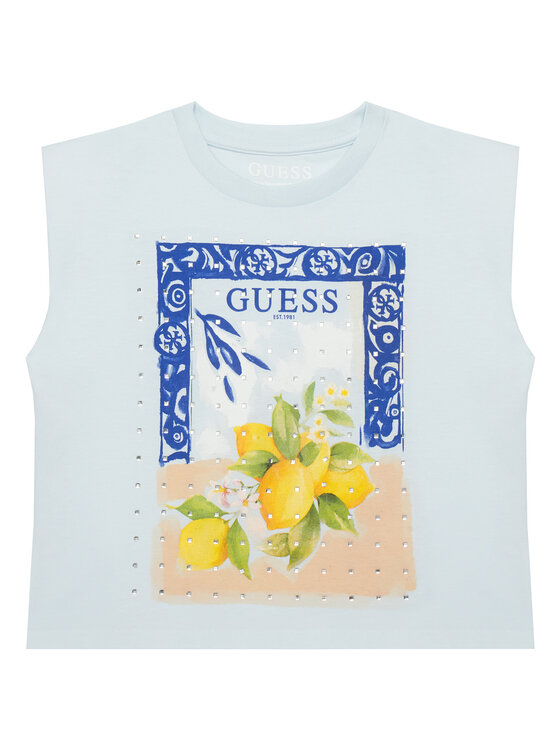 Guess Guess Top J6GI12 K8HM4 Celeste Regular Fit