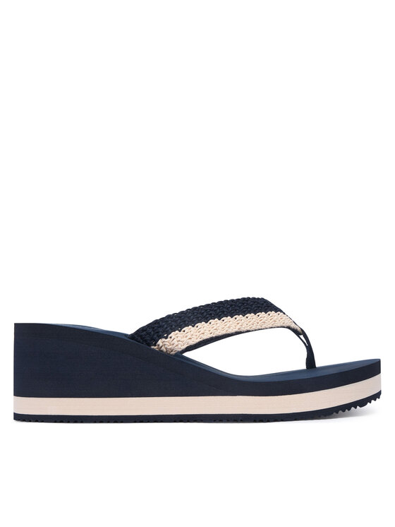 Tommy Hilfiger Žabky Tommy Hilfiger Th Wedge Crochet Summer Sandal FW0FW09420 Tmavomodrá