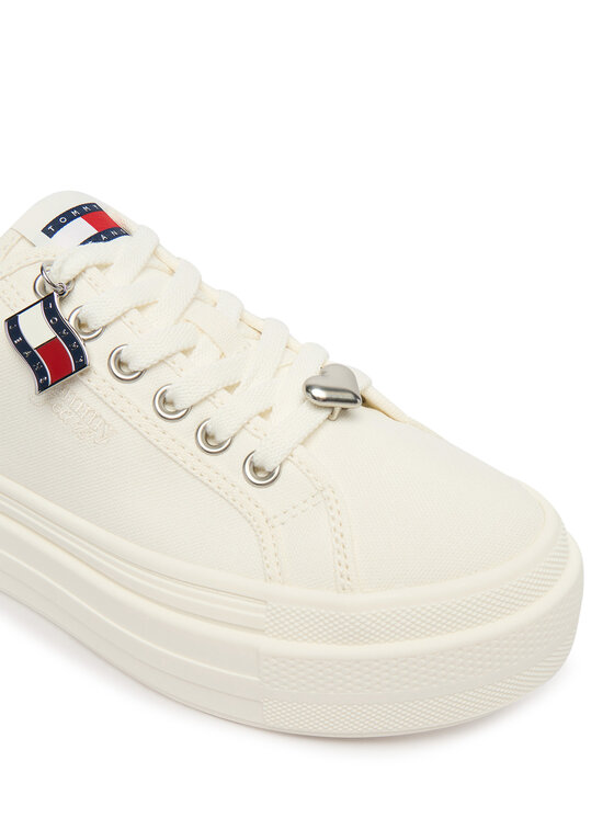Tommy Jeans Snīkeri Tommy Jeans Tjw Flatform Sneaker Charms EN0EN02959 Balts