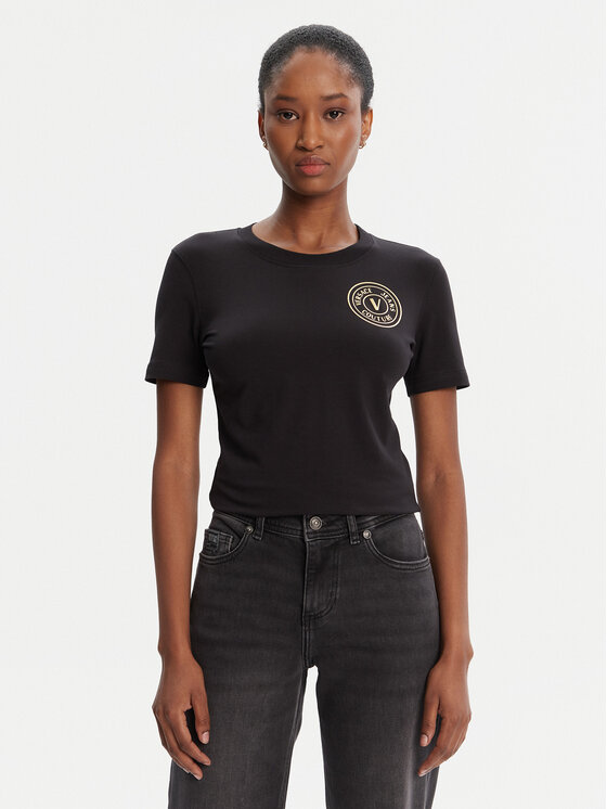 Versace Jeans Couture Versace Jeans Couture Camiseta 79HAHT01 CJ03T Negro Regular Fit