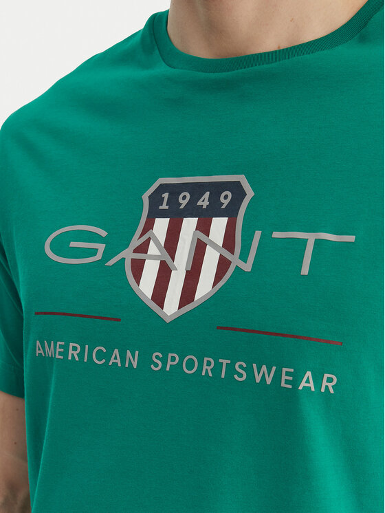 Gant Gant T-shirt Archive Shield 2003199 Verde Regular Fit