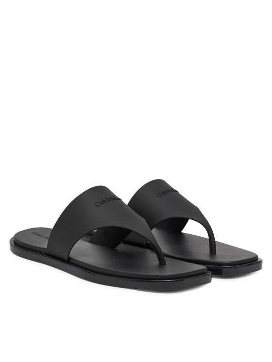 Calvin Klein Čības uz pirksta Calvin Klein Toepost Tpu Slide HW0HW02836 Melns