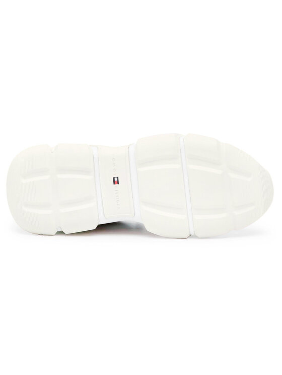 Tommy Hilfiger Sneakers Tommy Hilfiger Chunky Mixed Textile Trainer FW0FW04065 Alb