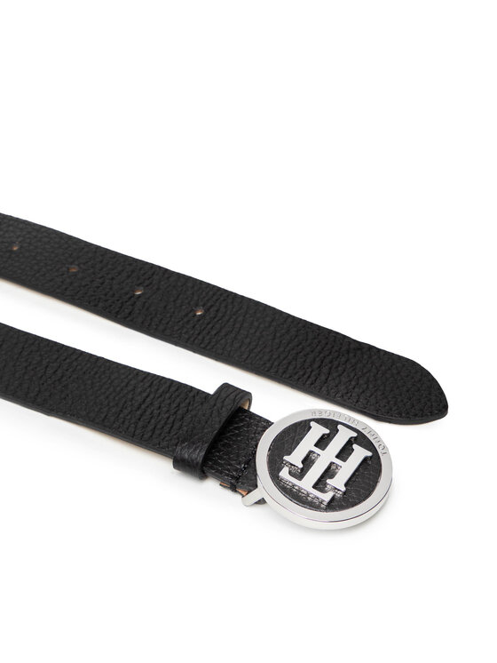 Tommy Hilfiger Dámsky opasok Tommy Hilfiger Th Round Buckle Belt 3.0 AW0AW05366 75 Čierna