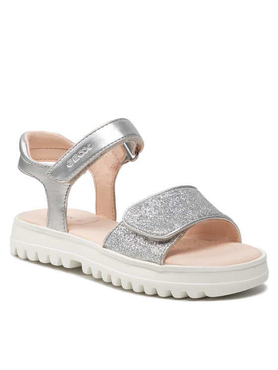 Geox Sandály Geox J S.Coralie G. B J256EB 0NFEW C1007 S Stříbrná