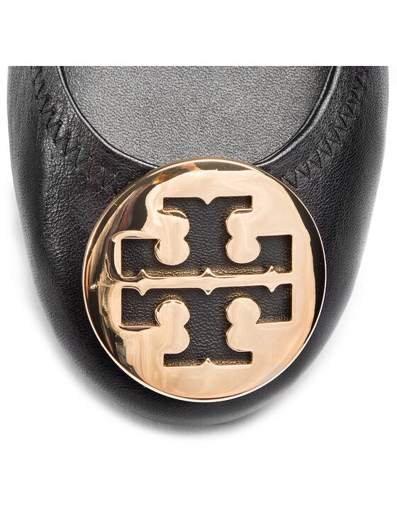 Tory Burch Балетки Tory Burch Minnie Travel Ballet With Metal Logo 50393 Чорний