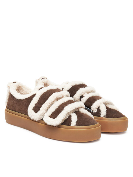 Inuikii Αθλητικά Inuikii Shearling Low Velcro 1001.001.0231 Καφέ