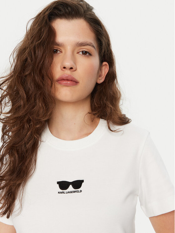 KARL LAGERFELD KARL LAGERFELD Marškinėliai A1W17021 Balta Regular Fit