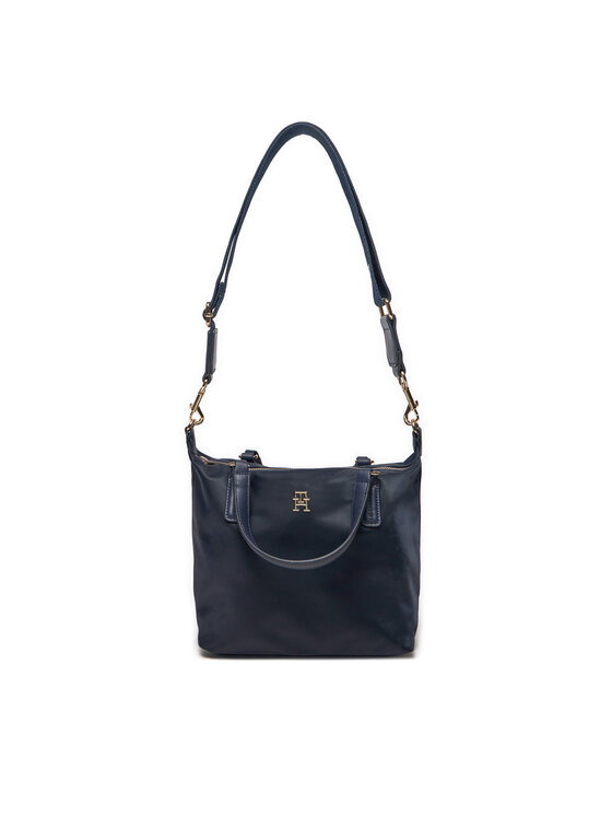 Tommy Hilfiger Kabelka Tommy Hilfiger Poppy Th Small Tote AW0AW15640 Tmavomodrá