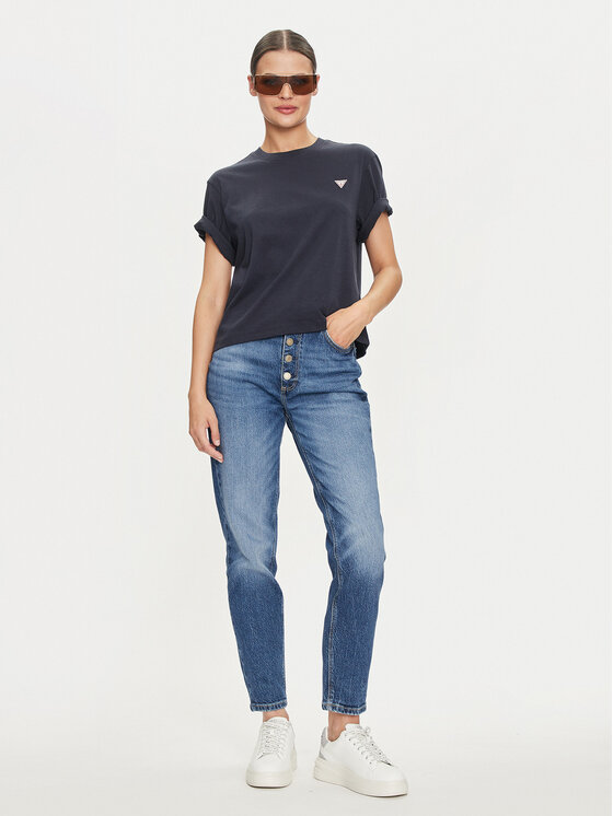 Guess Jeans Guess Jeans Majica W4YI05 K8HM0 Mornarsko modra Regular Fit