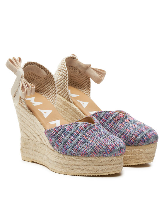 Manebi Еспадрильї Manebi Acapulco Heart-Shaped Wedge Espadrilles G 0.6 WH Рожевий