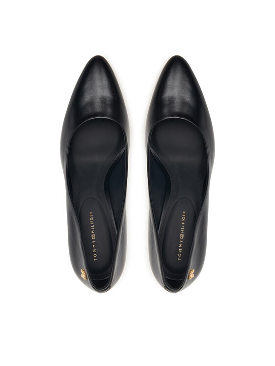 Tommy Hilfiger Aukštakulniai Tommy Hilfiger High Heel Court Leather Shoe FW0FW09527 Juoda