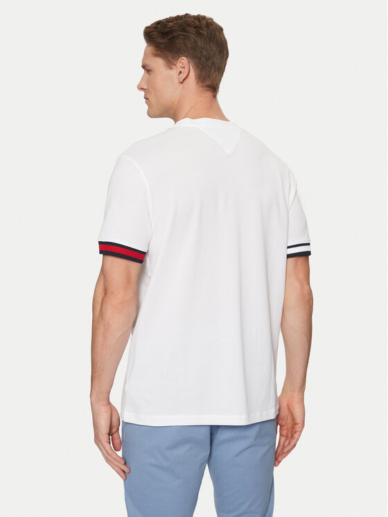 Tommy Hilfiger Tommy Hilfiger T-Shirt Global Stripe MW0MW38078 Λευκό Regular Fit