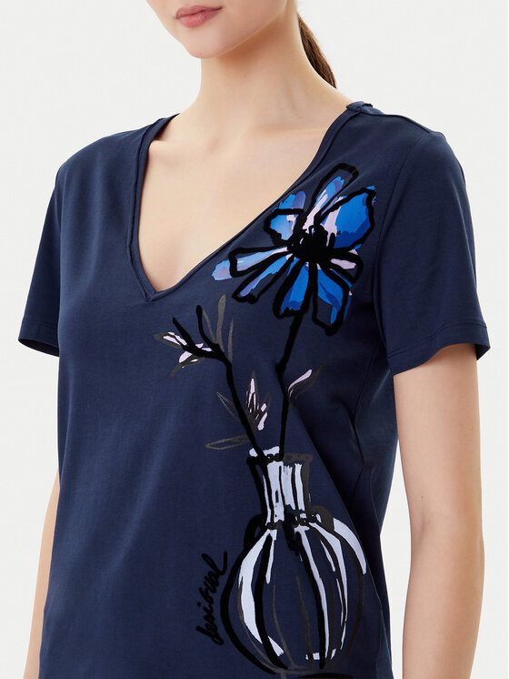 Desigual Desigual Camiseta Dumas 25WWTK28 Azul marino Regular Fit