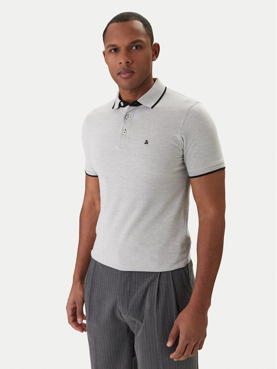 Jack & Jones Jack & Jones Polo marškinėliai Paulos 12136668 Pilka Slim Fit