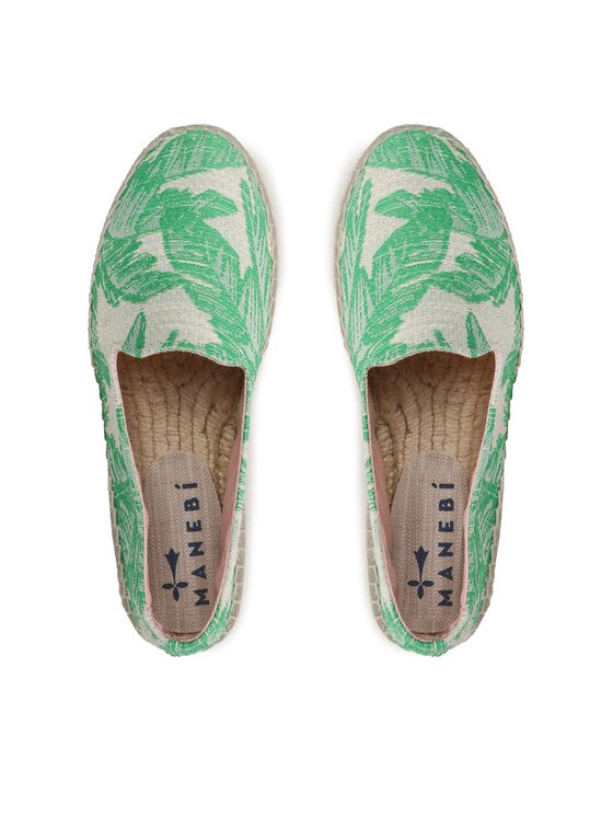 Manebi Espadrilles Manebi Cotton Jaquard Double Sole Espadrilles G 4.8 D0 Zaļš