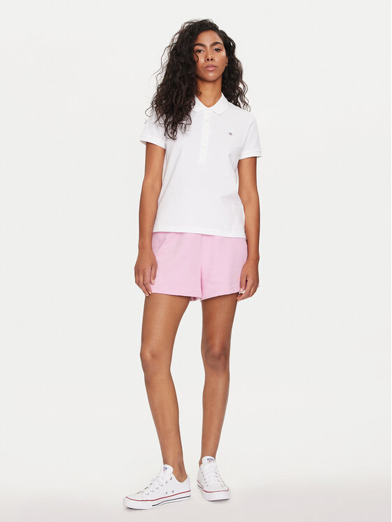 Gant Gant Polo majica Shield 4200870 Bela Slim Fit