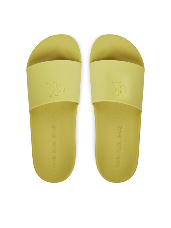 Calvin Klein Jeans Чехли Calvin Klein Jeans Slide Monogram Tpu YW0YW01715 Жълт
