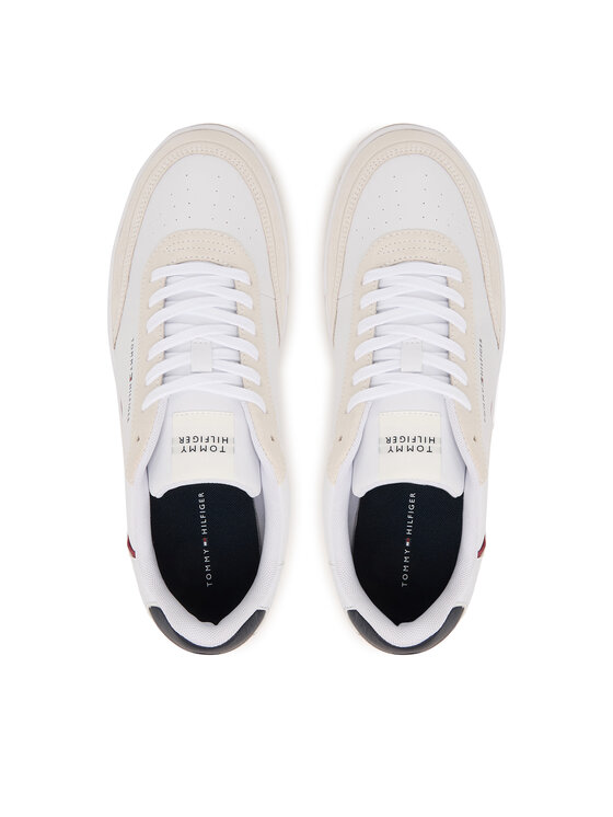 Tommy Hilfiger Tenisice Tommy Hilfiger Th Basket Core Leather Suede Mix FM0FM05881 Bijela