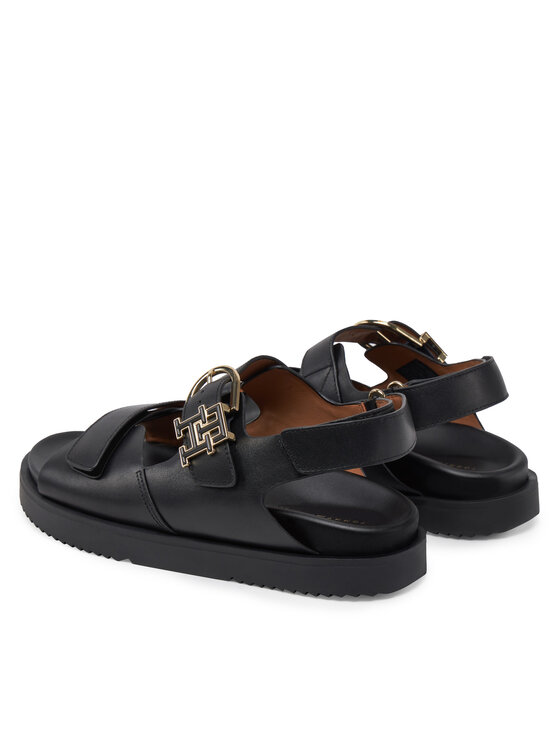 Tommy Hilfiger Sandali Tommy Hilfiger Leather Sporty Sandal FW0FW08799 Nero