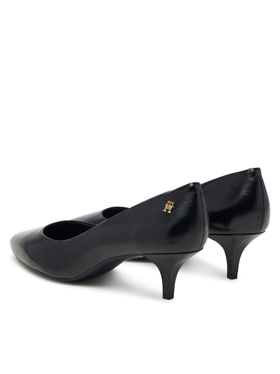 Tommy Hilfiger Lodičky Tommy Hilfiger Kitten Heel Court Leather Shoe FW0FW09526 Černá