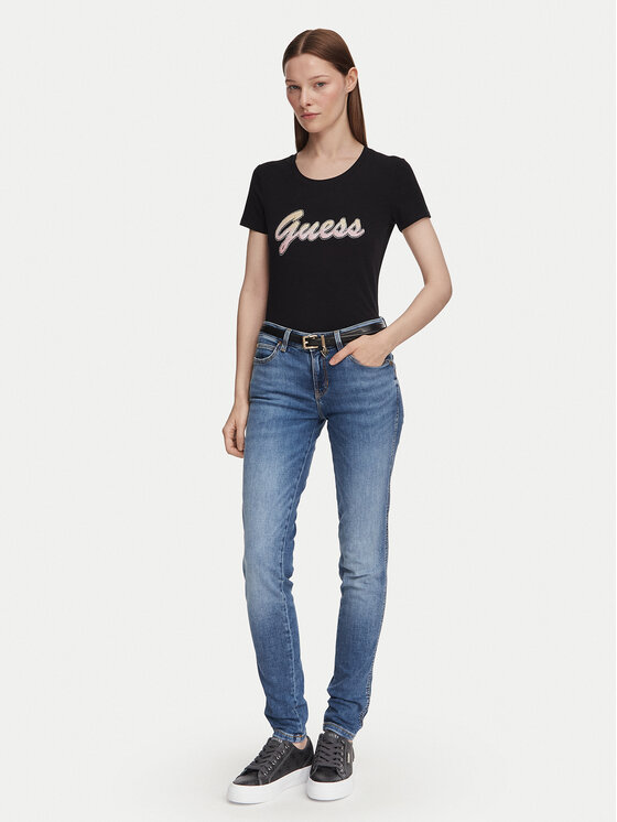 Guess Guess Camiseta W6YI56 K5028 Negro Slim Fit