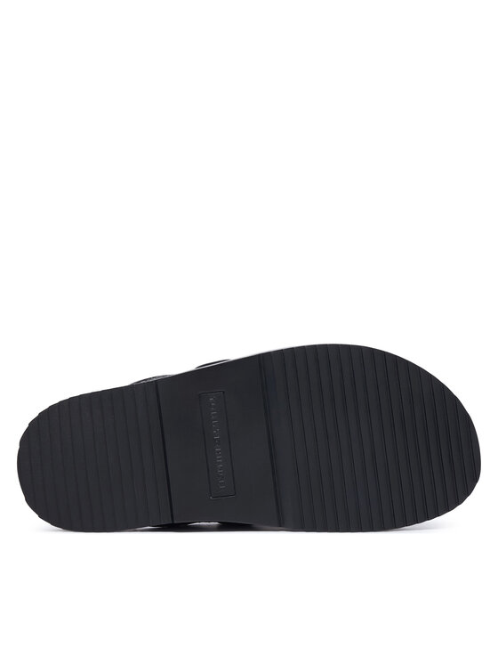 Tommy Hilfiger Šľapky Tommy Hilfiger Double Strap Raffia FW0FW09122 Čierna