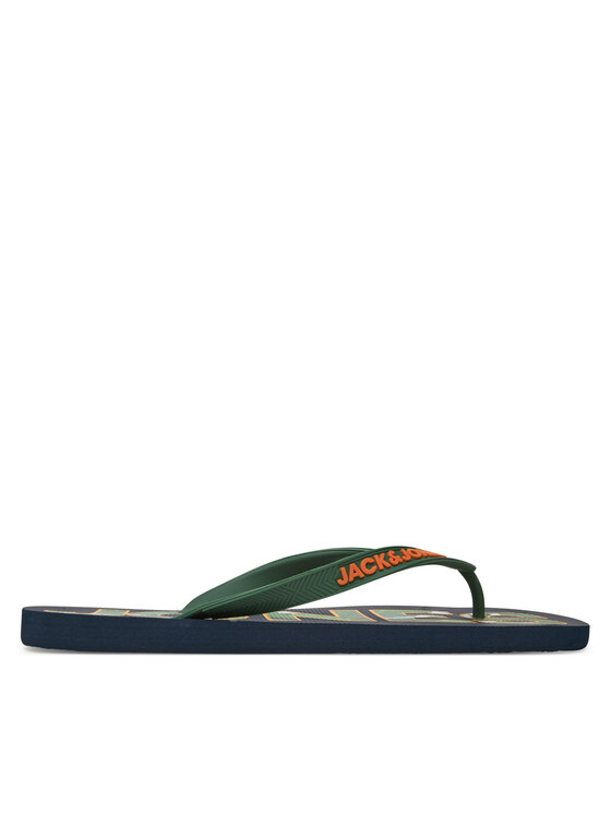 Jack & Jones Čības uz pirksta Jack & Jones Jfwlogo Palm Print Flip Flop Ln 12230642 Tumši zils