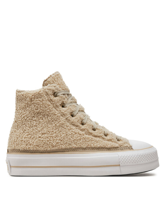 Converse Plátenky Converse Chuck Taylor All Star Lift Platform Sherpa A05509C Béžová