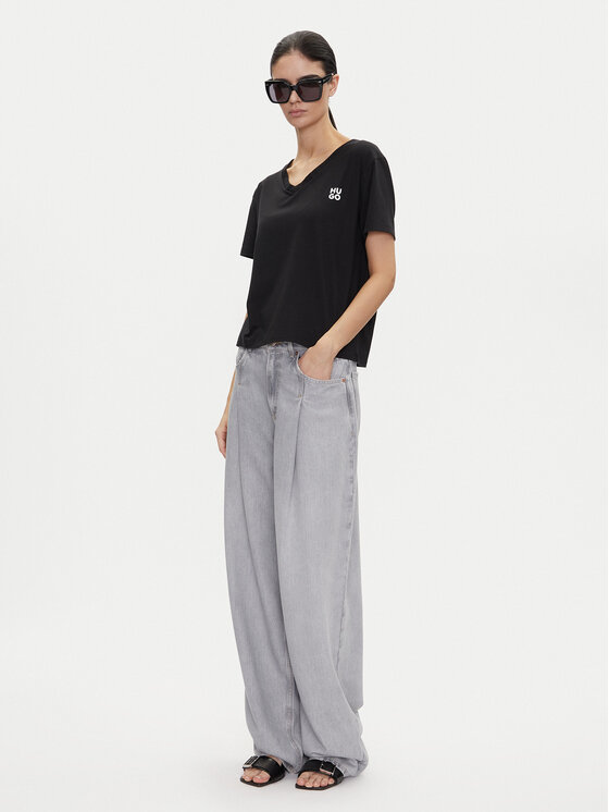 HUGO HUGO Футболка Nika_T-Shirt 50540046 Чорний Regular Fit