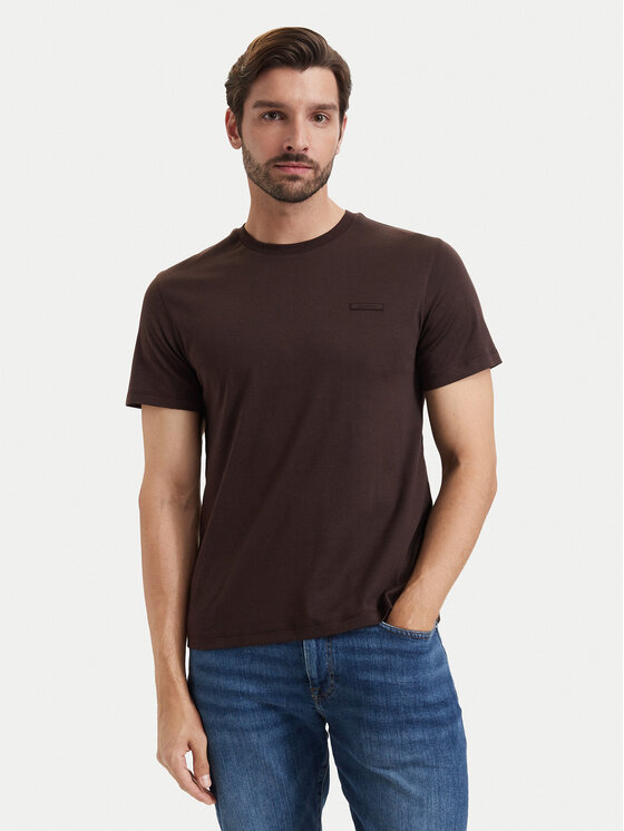 Calvin Klein Calvin Klein Camiseta LV04LG222G Marrón oscuro Slim Fit