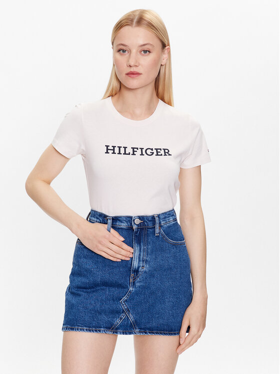 Tommy Hilfiger Tommy Hilfiger Camiseta WW0WW38872 Écru Slim Fit