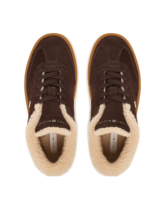 Tommy Hilfiger Sneakersy Tommy Hilfiger Th Chic Cupsole Wl FW0FW09597 Brązowy ciemny