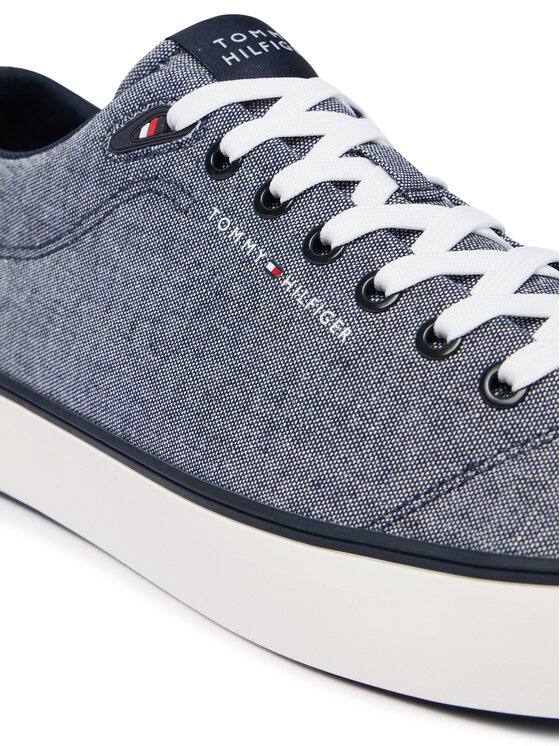 Tommy Hilfiger Tenisenes Tommy Hilfiger Th Hi Vulc Core Low Chambray FM0FM05818 Zils