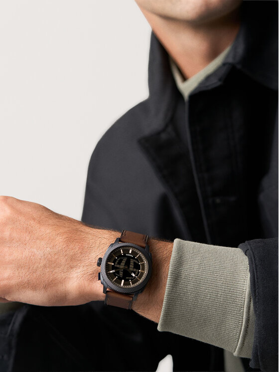 Fossil Годинник Fossil Machine Big Tic FS6165 Коричневий