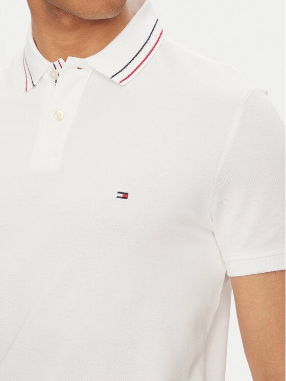 Tommy Hilfiger Tommy Hilfiger Polo Placket Interest MW0MW38459 Blanco Regular Fit