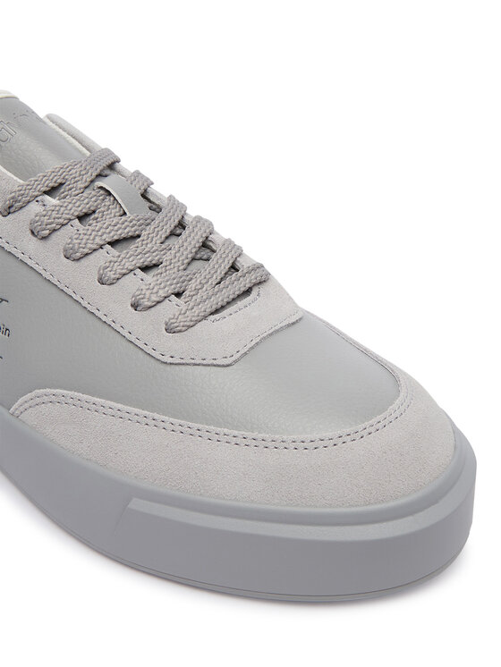 Calvin Klein Sneakersy Calvin Klein Prime Cupsole Laceup Lth-Su Ml HM0HM02449 Sivá
