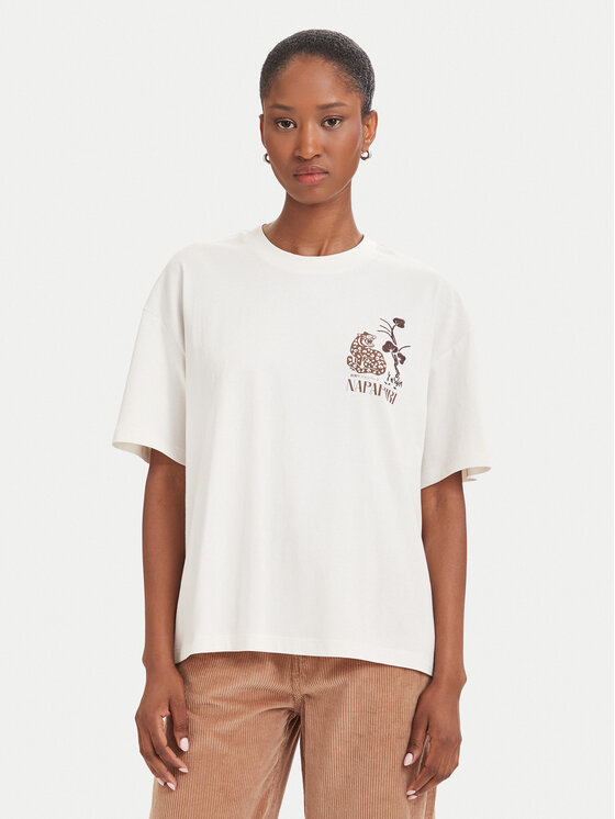 Napapijri Napapijri Camiseta S-Aral NP0A8A6N Crema Regular Fit